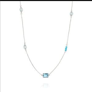 Swarovski authentic Crystals aqua marine color White Rhodium Plated